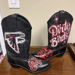 Custom Airbrush Paint Atlanta Falcons Team Cowgirl Boots Dirty Birds Rise Up. Fixed Price $47.99.