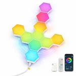 10 Pack Hexagon Light Panels Rgb Led Smart Wall Decor Diy Modular Usb App Remote. Fixed Price $43.99.