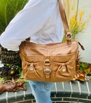 Stone Mountain Genuine Shoulder Bag, Honey Brown Leather, Key Chain. Fixed Price $34.00.