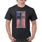 Stand For The Flag Kneel Cross T-shirt American Patriotic Men's Tee. Fixed Price $19.99.