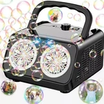 Automatic Bubble Machine Upgrade Blower With 2 Fans Black. Fixed Price $23.74.