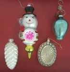 Lot Of 4 Glass Christmas Ornaments Reflector Snowman Pinecone Oval Etc *. Fixed Price $26.97.