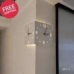 Double-sided Corner Wall Clock Silent Non-ticking Living Room Decor Universal. Fixed Price $83.83.