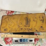 1932 California Yellow Embossed Vintage License Plate 5S6099. Fixed Price $11.90.
