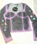 Horoscopez Electric Galaxy Mesh Top New Size L. Planets. Festival Rave. Edc. Fixed Price $40.00.