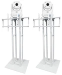 (2) Rockville Spot 260W Dj Moving Head Lights+white Totem/tv Stands. Fixed Price $1084.95.