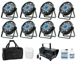 (8) American Dj Eliminator Lp 42 Rgbw Led Dmx Par Wash Lights+fogger+bag+juice. Fixed Price $806.05.