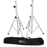 2 Prox White Speaker Tripod Stands Adjustable 44"-84" & Carrying Bag. Fixed Price $119.99.