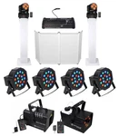 Dj Package W/facade+totem Stands+par Lights+moving Heads+fogger+hazer+controller. Fixed Price $1224.60.