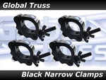 4 Pack Of Global Truss Narrow Black Finish Free Shipping Light Clamps. Fixed Price $89.95.