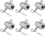 6PACK Aluminum Half Conical Coupler With Clips Pins For Stage Truss Bed Plate Fi. Fixed Price $45.97.