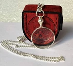 Silver Coated Magnifying Glass, Optical Magnifier Lens With Beautiful Necklace. Fixed Price $38.69.