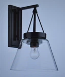 Golden Lighting Penn 16" Tall Wall Sconce Clear Glass Shade Matte Black Finish. Fixed Price $45.64.