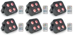 (6) Rockville Mini RF4 V2 Black Dj/party Wash Lights+rf Remote+app+wireless Dmx. Fixed Price $544.70.