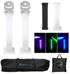 2) Rockville RTP32W Totem Moving Head Light Stands+black+white Scrims+carry Bags. Fixed Price $394.90.