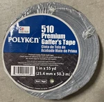 Polyken 510 Premium Gaffer's Tape, X 55 Yd, Black, Matte Finish, Sealed. Fixed Price $17.49.