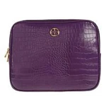 Iman Global Chic Croco Embossed Tablet Cover Purple 11.5"WX9.25"HX1D Gold Zipper. Fixed Price $30.49.