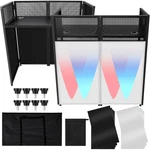 Portable Dj Facade Booth Stand With White & Black Scrim For Party. Fixed Price $127.40.