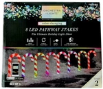 Gemmy Orchestra Of Lights 14 Ft 8 Led Color Changing Candy Cane Pathway Stakes. Fixed Price $119.99.