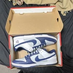 Nike Dunk Low Retro Emb Grey Fog Blue Void White 75TH Anniversary Nets. Fixed Price $70.00.
