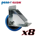 8 Penn Elcom W2100 4" Recessed Caster Blue Wheel 330LB.HEAVY Duty Pressed Steel. Fixed Price $185.12.
