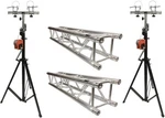 Aluminum Truss Portable 10' Lighting Package + Two 14 Ft. Crank Up Stands. Fixed Price $795.00.