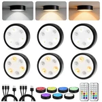 6-PACK Puck Lights With Remote, 1800MAH Rechargeable Under Cabinet Lighting, .... Fixed Price $62.11.