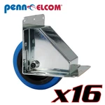 16 Penn Elcom W2100 4"RECESSED Caster Blue Wheel 330LB.HEAVY Duty Pressed Steel. Fixed Price $370.24.