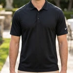 Nike Golf Mens Dri-fit Black Short Sleeve Polo Shirt 3-BUTTON Mesh Texture 4720. Fixed Price $19.97.