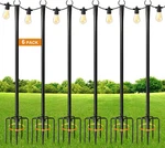 9FT Outdoor String Light Poles - 6 Pack Metal Hanging Stands For Parties. Fixed Price $93.99.