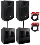 (2) Rockville RPG15 15" Powered 1000W Dj/pa Speakers+ 18" Subs+poles+cables. Fixed Price $1962.70.