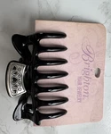 Brighton 90S Large Black Claw Clip Silver Tone Hearts Made In France. Fixed Price $42.00.