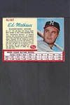 1962 Post #147 Eddie MATHEWS-8--BV $15--BRAVES--VERY Light Wrinkle/crease--ex++. Fixed Price $7.49.