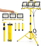 Led Work Lights With Stand, 3 Head Adjustable Tripod Light, Waterproof Outdoor. Fixed Price $100.84.
