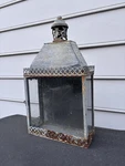Vintage Weathered Rusted Exterior Carriage House Glass Light Casing Metal. Fixed Price $59.00.