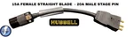 15A Female Straight Blade To 20A Stage Pin Hubbell So 12/3. Fixed Price $59.99.