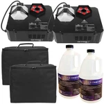 Chauvet Dj Geyser P5 Led Pyro-like Fog Machines (pair) + 2 Gallons Fluid Cases. Fixed Price $974.40.