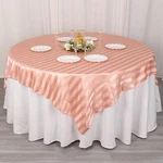 72X72 Satin Stripes Square Table Overlay Wedding Party Linen Events Supplies. Fixed Price $13.48.