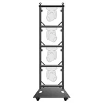 Global Truss Modular Lighting Quick Grids Black Quad + Baseplate W/ Wheels. Fixed Price $1453.00.